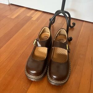 Brown Chunky Mary Jane Shoes
